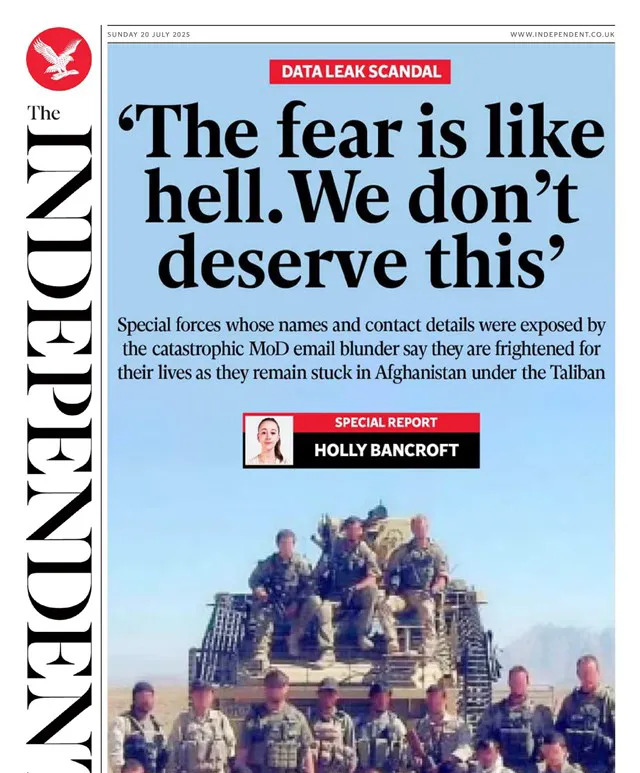 特种兵信息泄露，他们害怕极了











啥？英国国防部搞了个大乌龙，