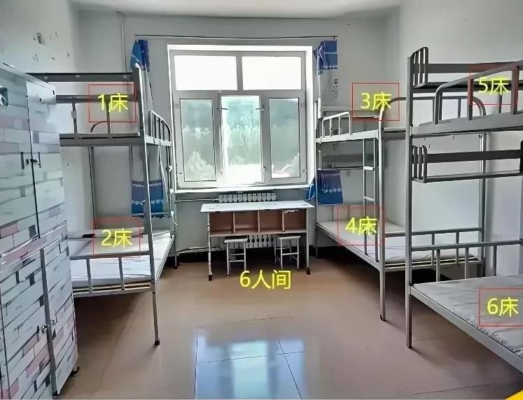 要是你女儿被分到这间6人宿舍，床位该怎么选呢？1号床位在角落，拉上床帘私密性强，
