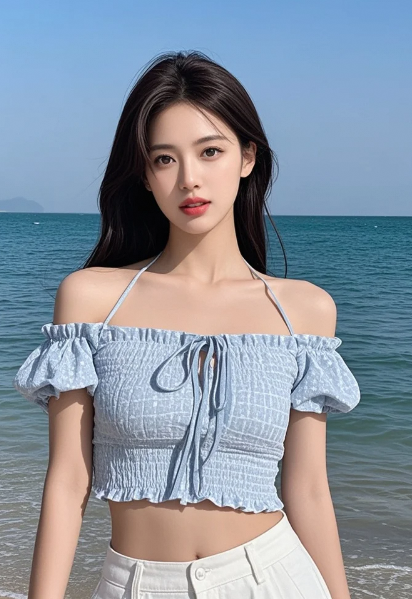 她踩着浪花，跳着无人知晓的舞步