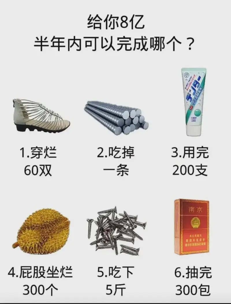 半年内你能完成哪一个？

