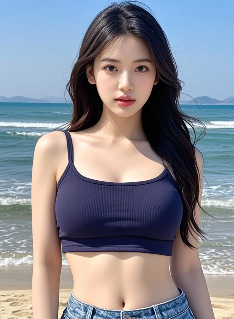少妇赤足踏浪的恬淡日常