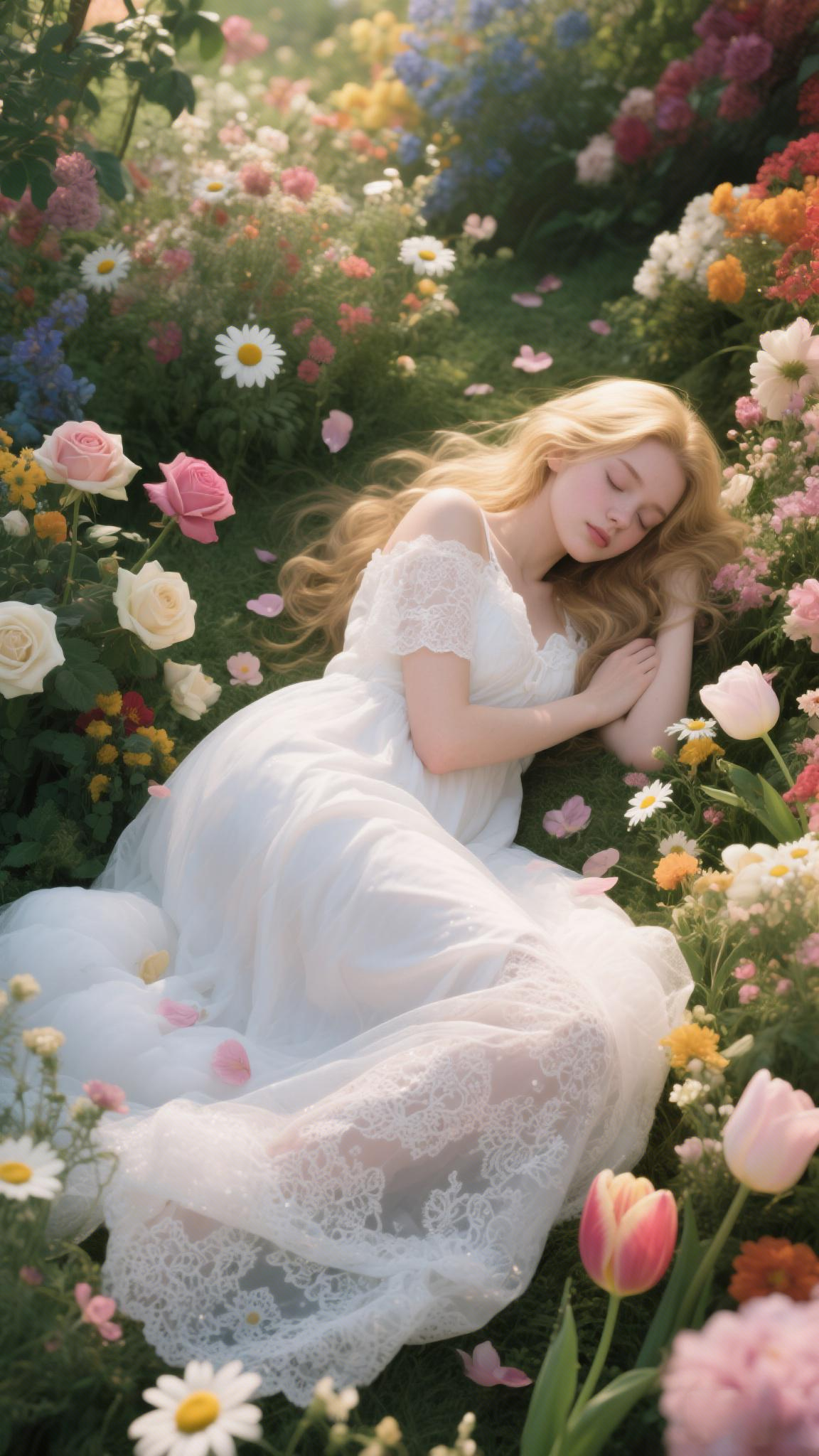 花丛沉睡美人：自然与美的极致共舞