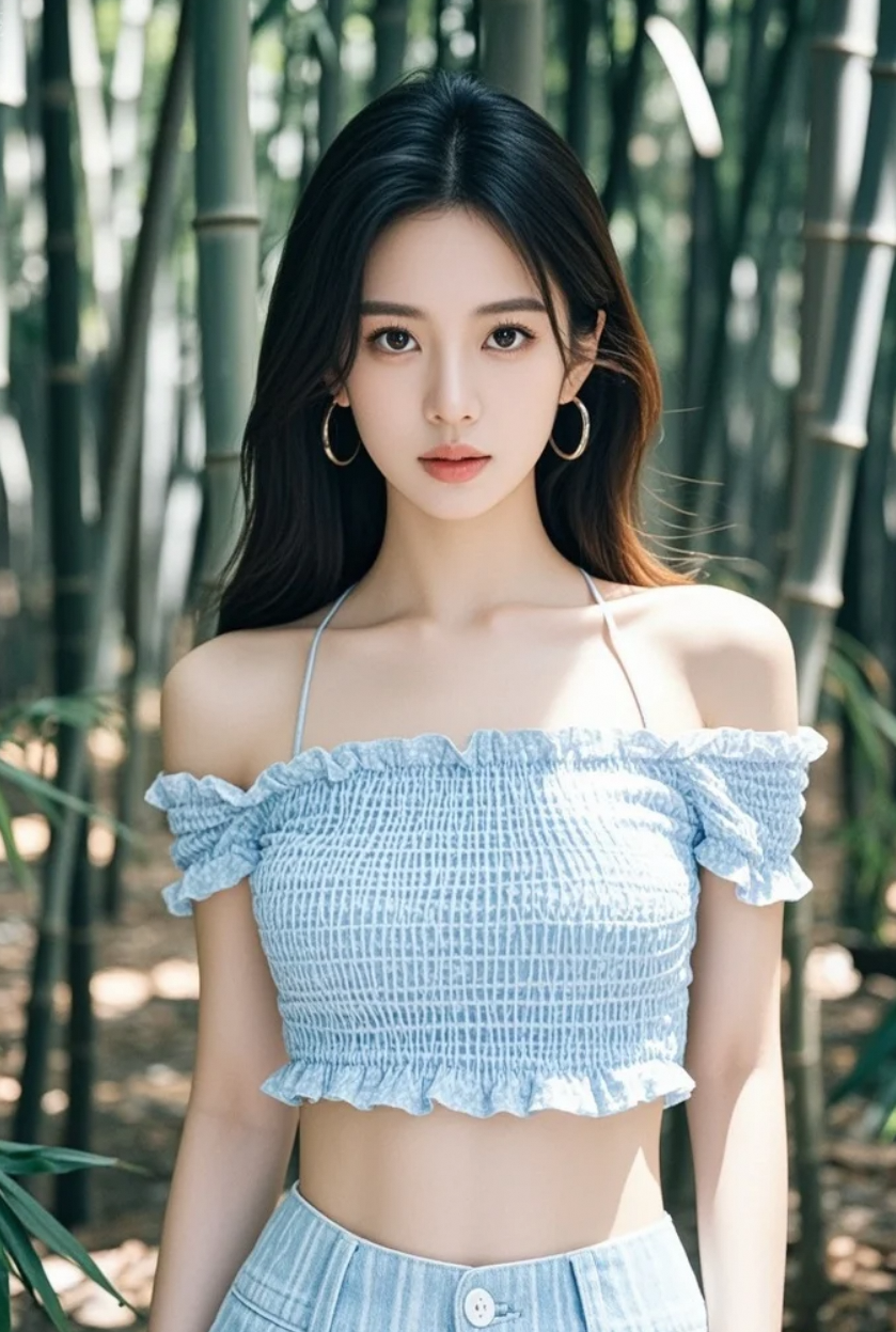 青衫落落，她与千竿翠影共写一首无字诗。