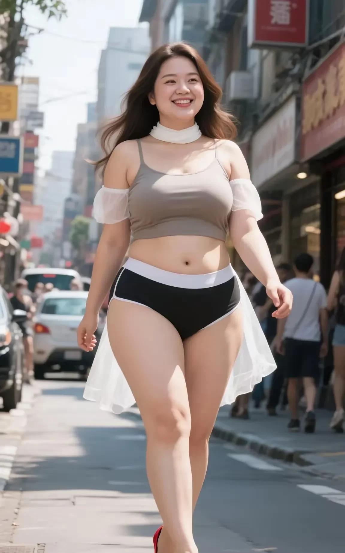 肥胖的普通女人和肥胖的女明星，她们之间有什么不同呢？
现在我们就来观察一下街头的