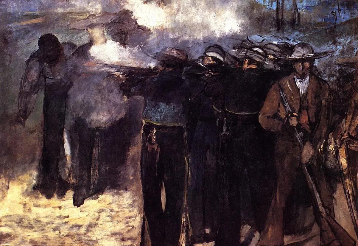 法国艺术大师马奈有幅名画《处决墨西哥皇帝马克西米利安》，几乎每个从历史背景解读这
