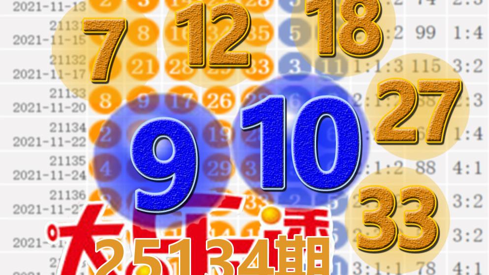 大乐透25134期开奖结果：8注一等奖，后区9-10