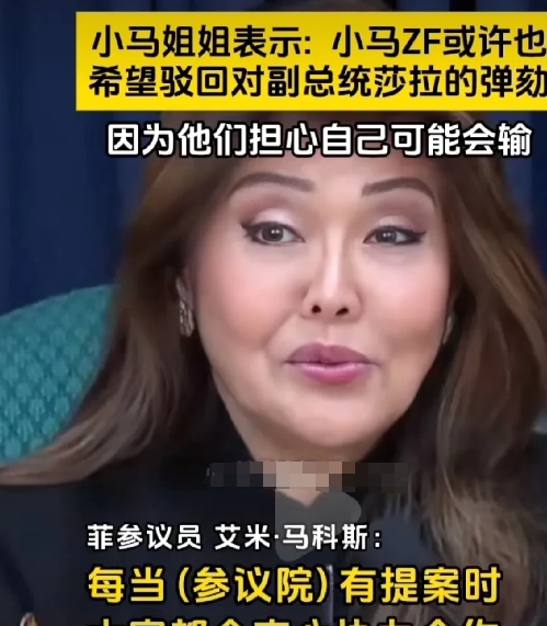 小马科斯政府弹劾萨拉提案被退回众议院。
小马科斯的姐姐表示，这一局面可能正是小马