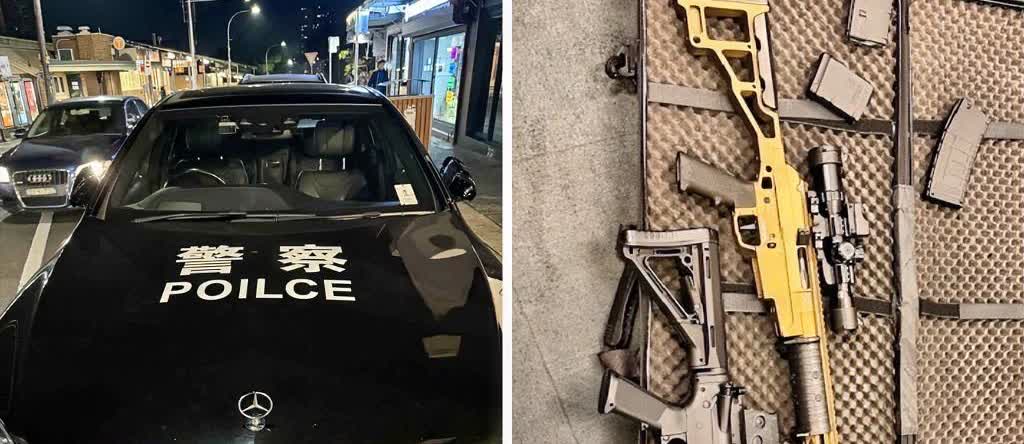 澳大利亚悉尼，一辆仿冒“中国警车”在悉尼华人区Burwood被捕，

车里搜