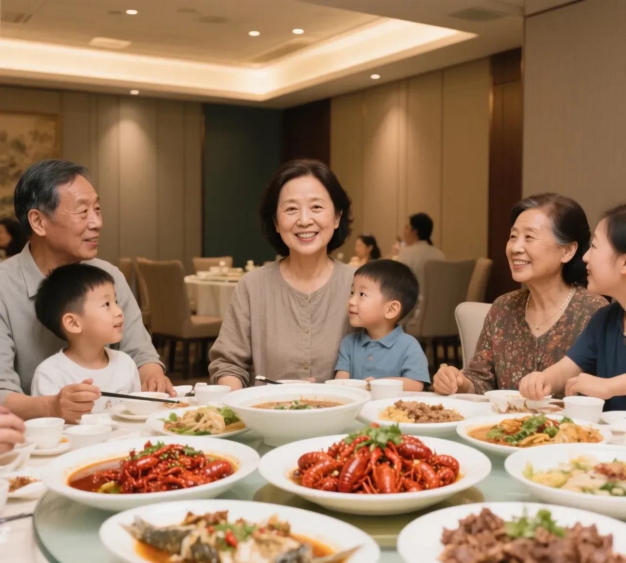 今天，儿子请我们去吃饭，到了才发现亲家两口子都在
儿子一大早打电话说请我们吃饭，