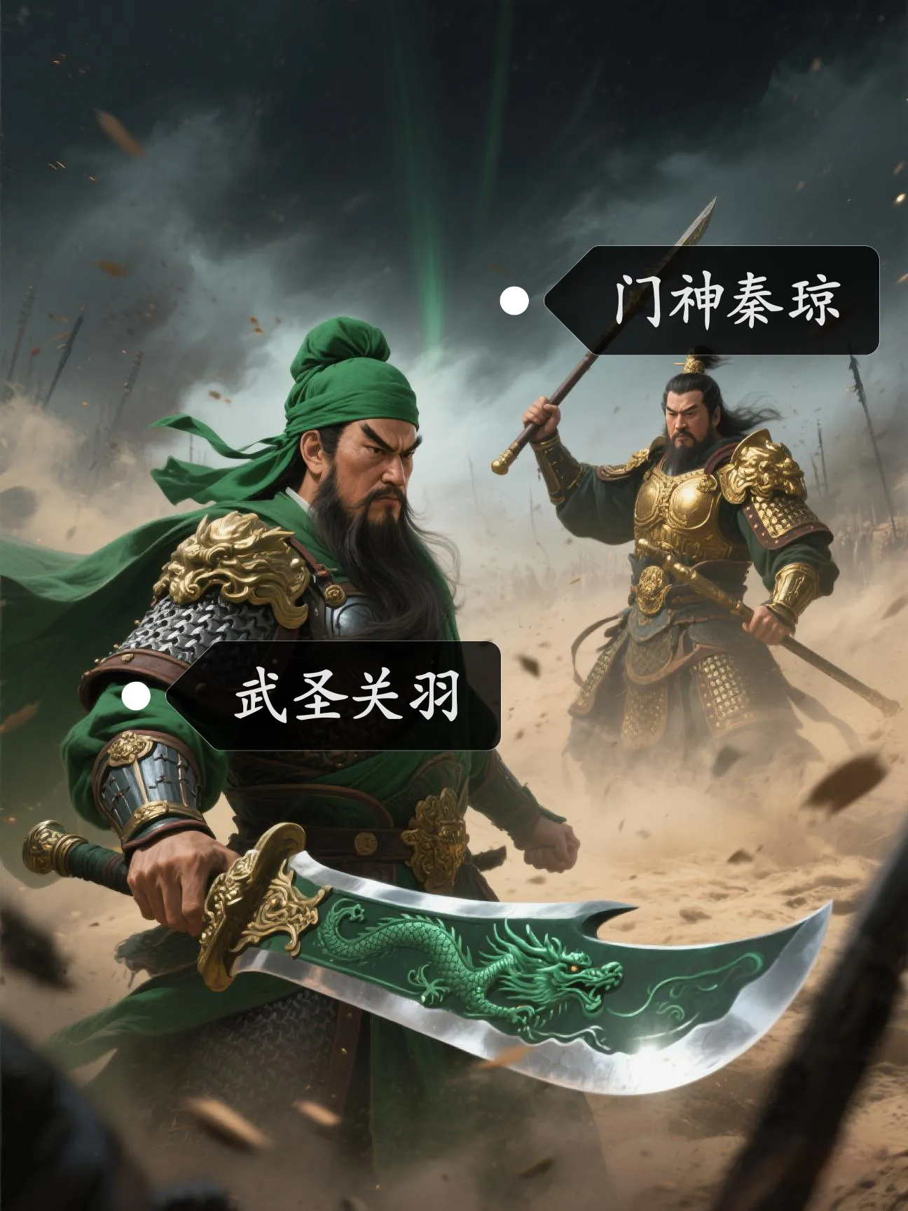 武圣关羽vs门神秦琼，谁可以获胜呢？