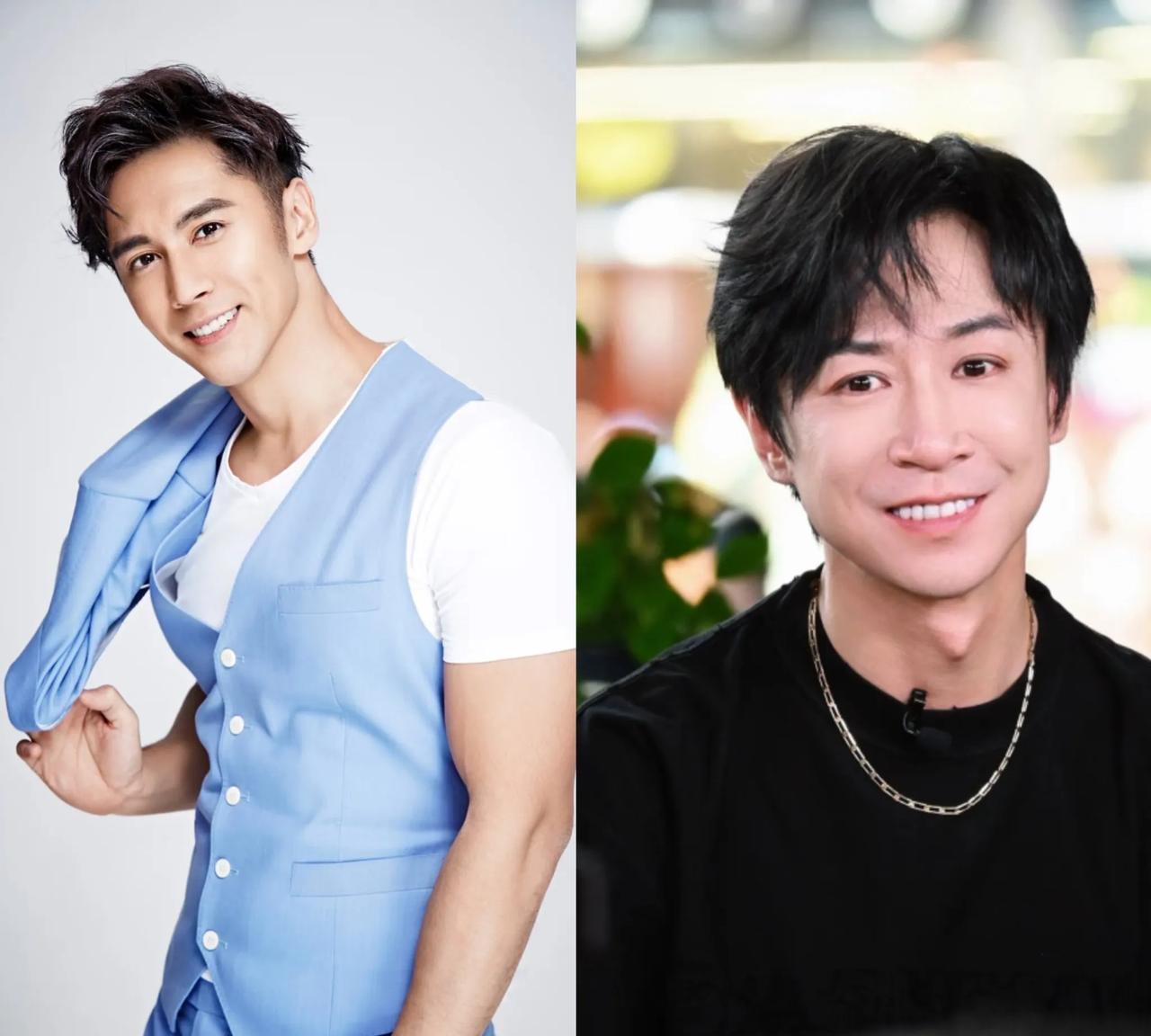 这两个男人有意思。
左边张伦硕，出生于1982年，身高182cm。妻子钟丽缇，年