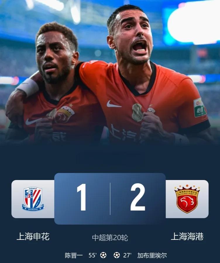 中超榜首大战，也是上海德比战，超6万人观战！
上海申花1-2不敌上海海港，遭2轮