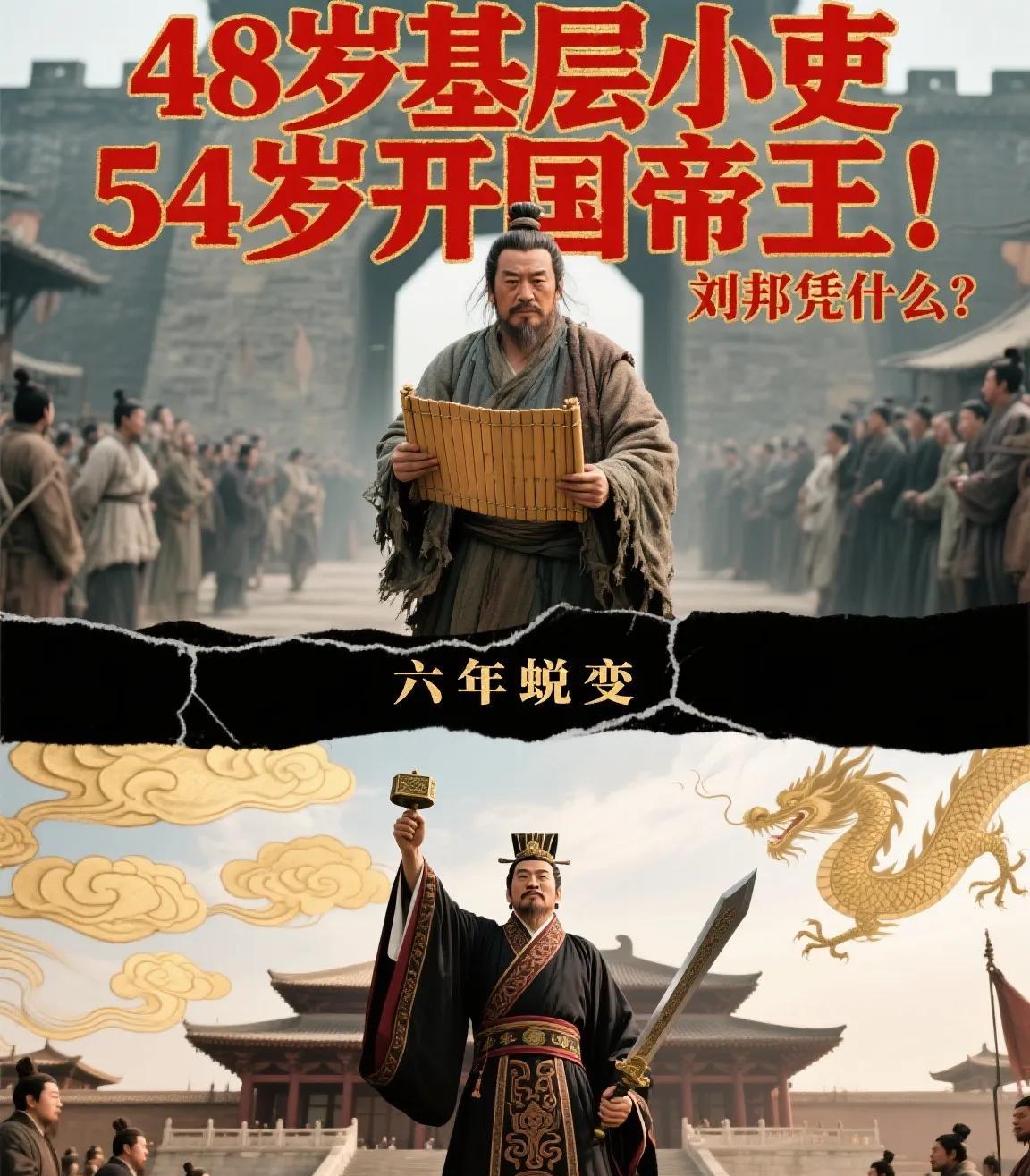 48岁还是基层小吏，54岁已成开国帝王！刘邦他凭什么？

