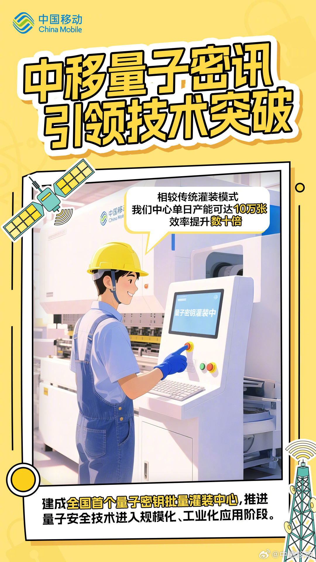【量子加密技术突破，量子从此“触手可及”】近日，@中移互联网有限公司 推出全国首