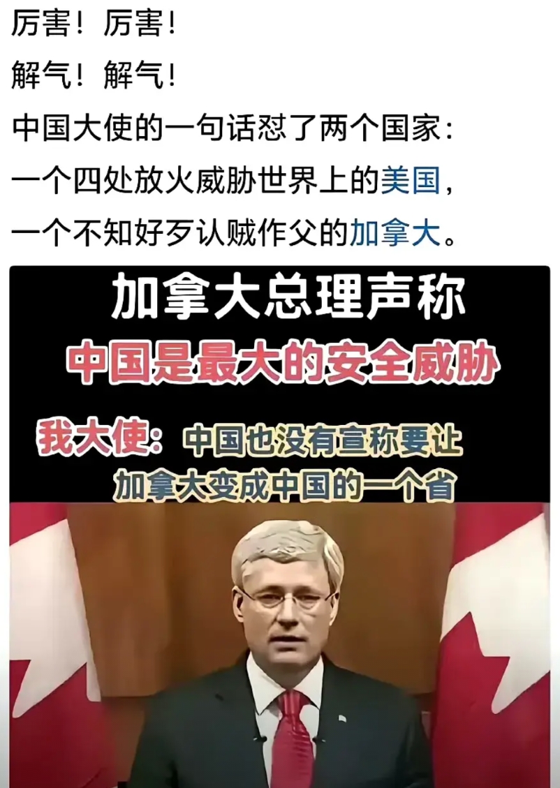 实力不行非要出头，后果自然是很难堪。加拿大犯贱，被中方一招破防。 ​

有些国家