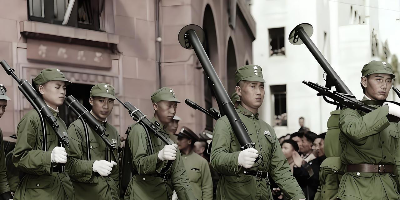 他们肩上扛的是什么武器？
1945年9月8日，中国军队第三战区派遣军队进入上海，