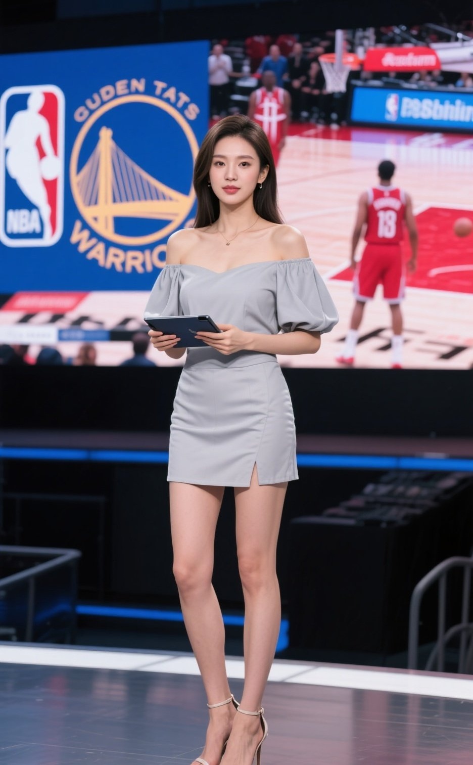 球场靓女主播秀，NBA后场绽光芒