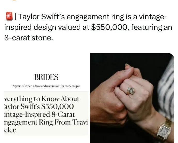 今日凌晨，Taylor Swift（霉霉）与男友Travis Kelce晒合照官