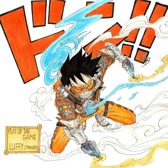 博士今天看到一套蛮老的玩家创意创作，一位韩国画师让《航海王》里的诸多角色穿上了《