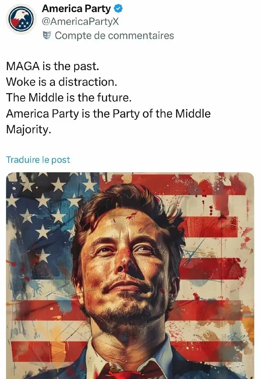 美国党开始搞事了！
马斯克创立的“美国党”如今正式向特朗普领导的共和党发起挑战！