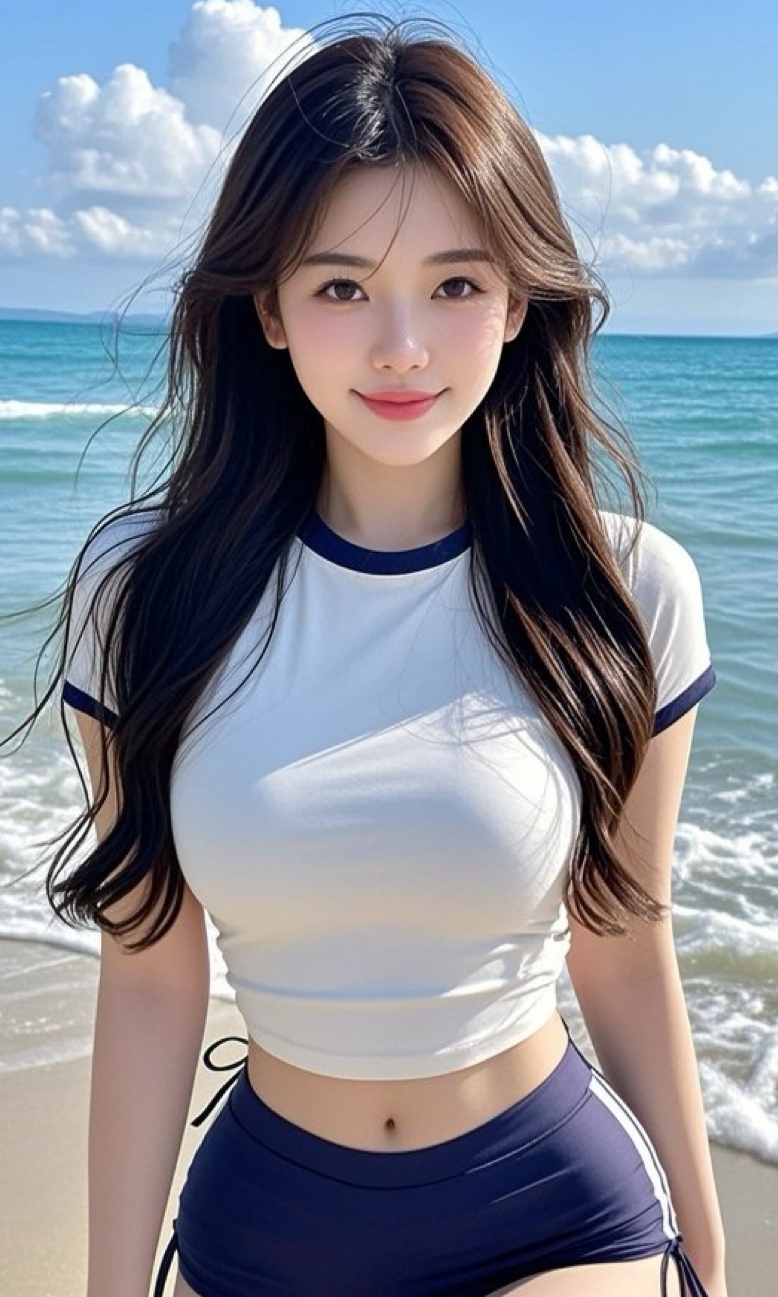 风韵佳人踏潮声，沙漏曲线勾勒诱惑