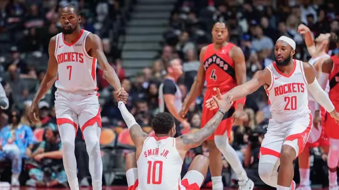 火箭五大初具威力！25+5+5！小贾成为杜兰特加盟火箭的最大受益者