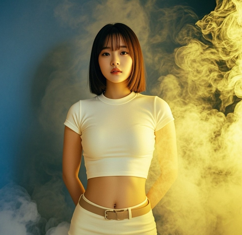 港风女神撩人 柔光镜面倒映雪肤花貌