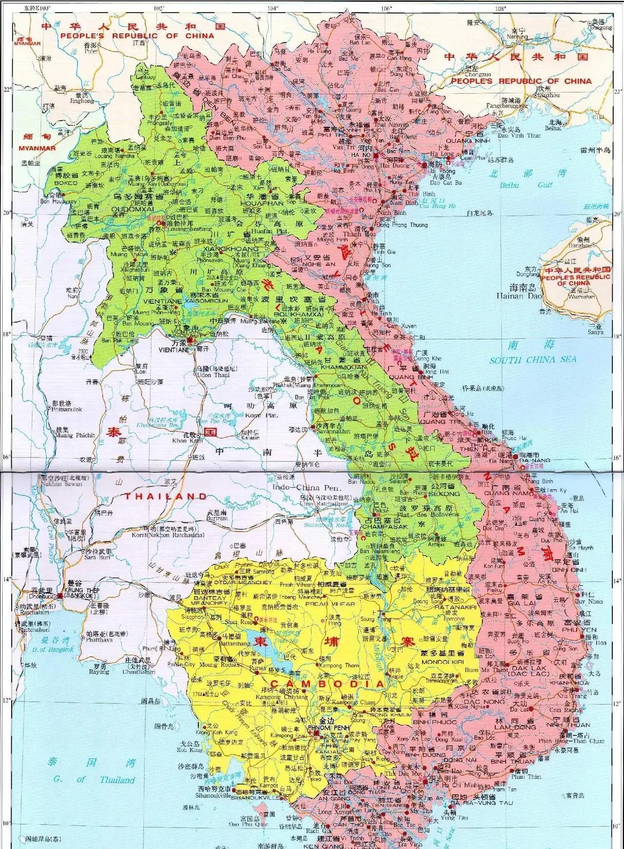 中南半岛国家依赖湄公河
湄公河直接发源我国，湄公河流经中南半岛缅甸，泰国，老挝，
