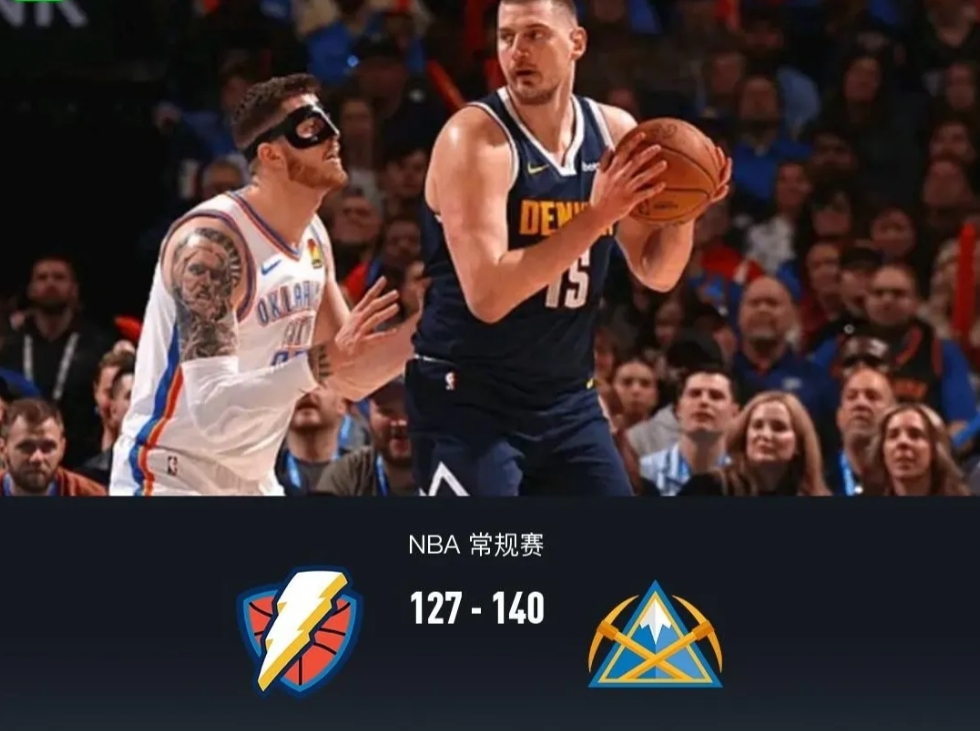 掘金背靠背赢了雷霆，背靠背的掘金确实厉害，威少首发的掘金胜率也确实高，这是一场典