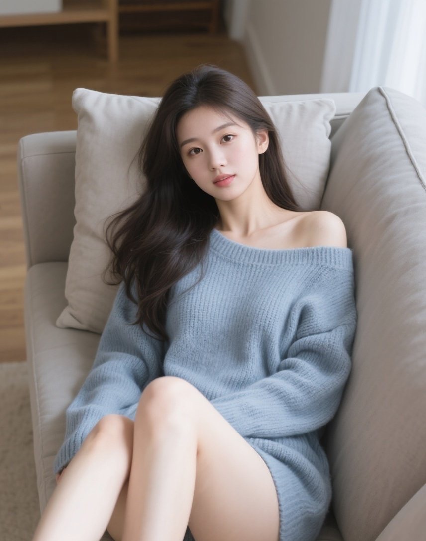 娇俏少女沙发醉梦 纯白美腿写满青春诱惑