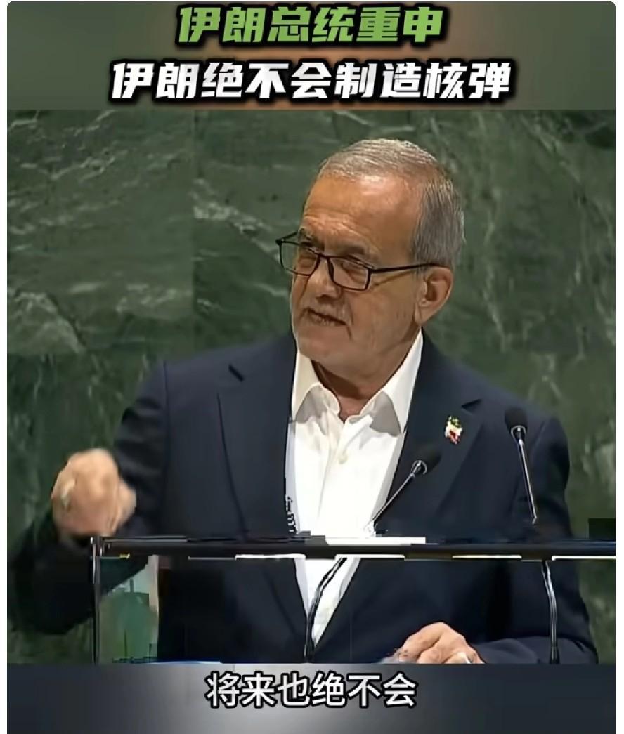 9月24日，伊朗总统佩泽希齐扬在联合国大会上发言:“我在此再次向本次大会声明，伊