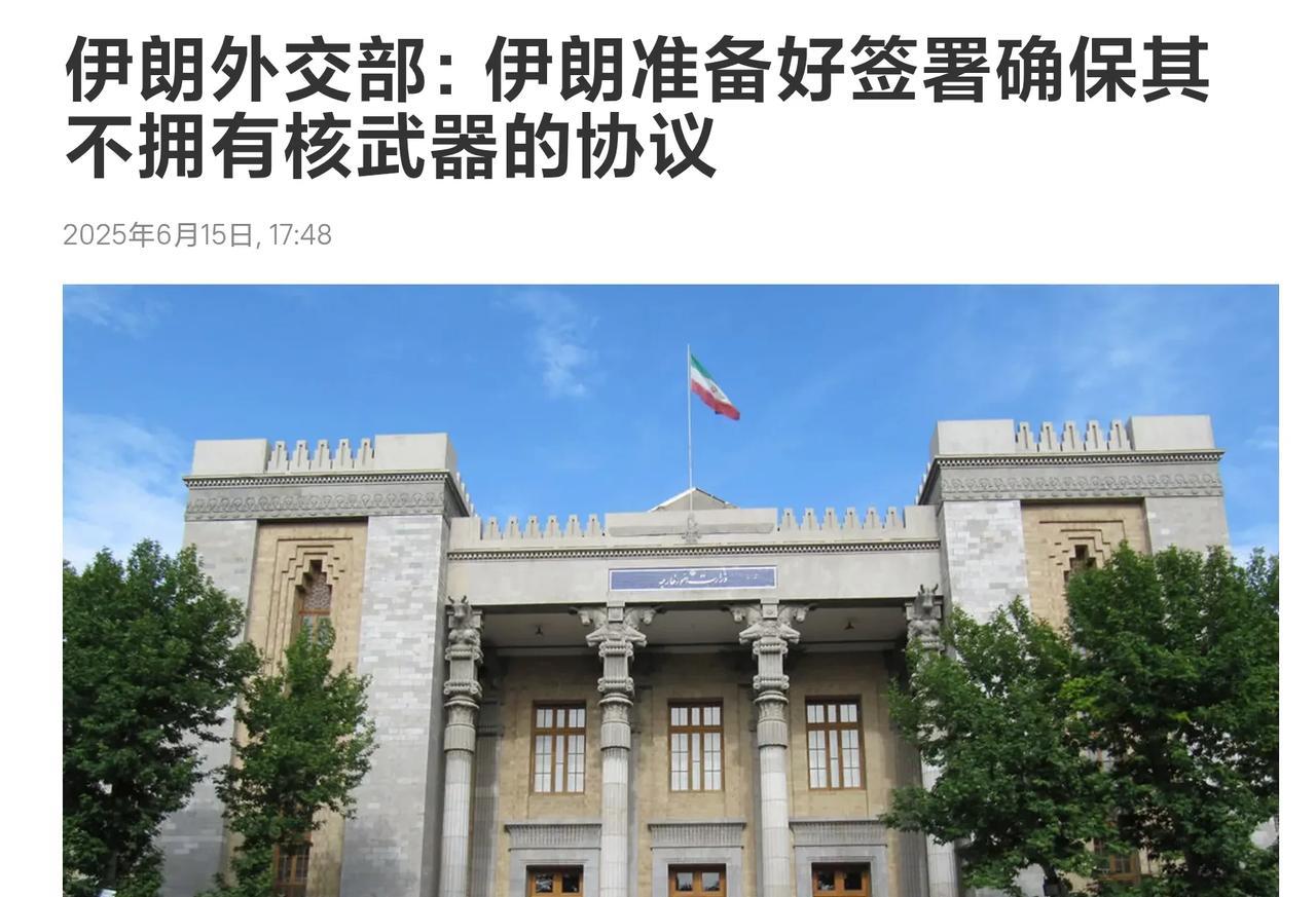举白旗了吗？伊朗外交部表示：伊朗准备签协议，保证不拥有核武器！
伊朗外长在会见各