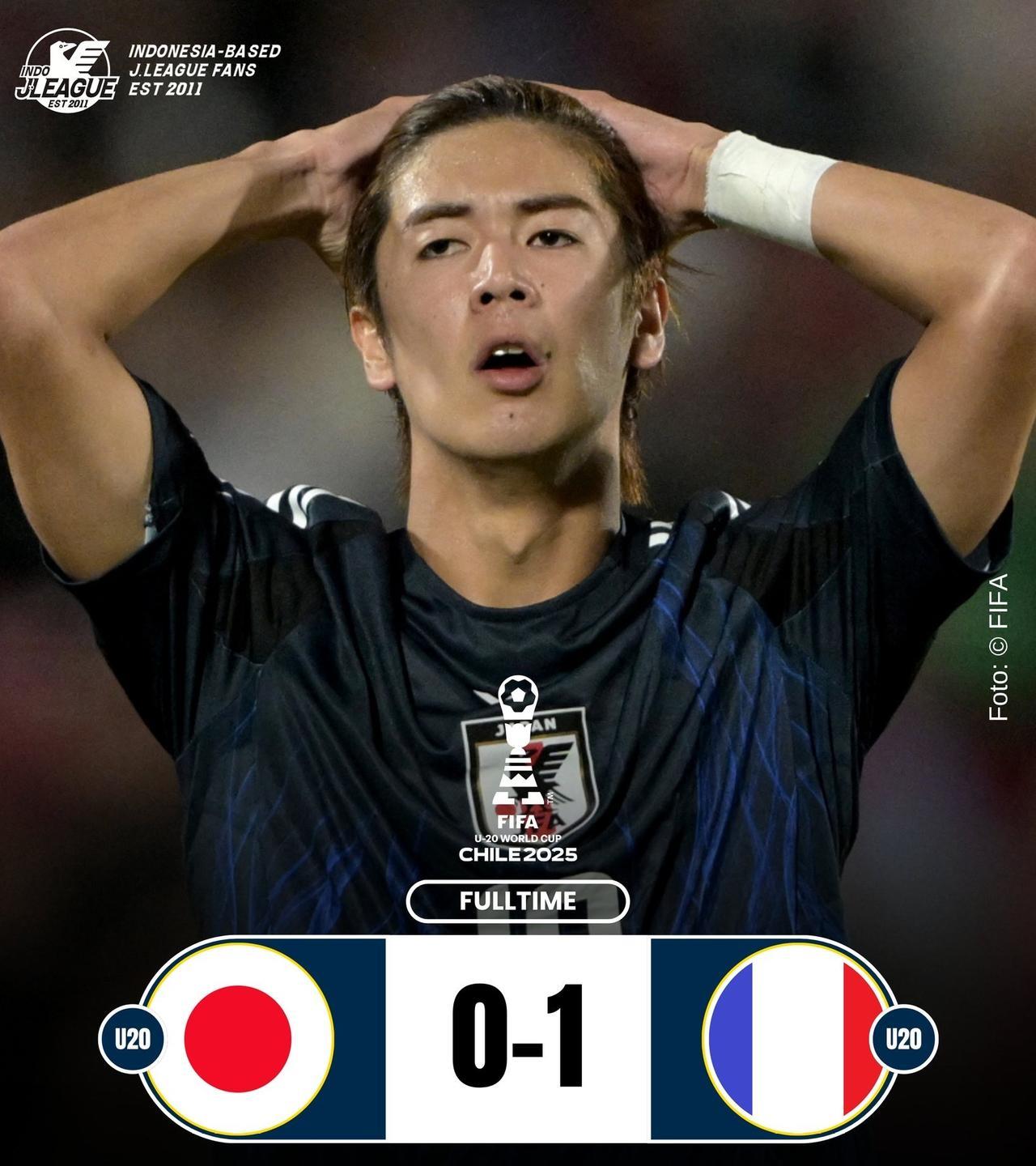 日本足球太强了，U20八分之一决赛和法国队激战120分钟，被补时阶段一个点球击败