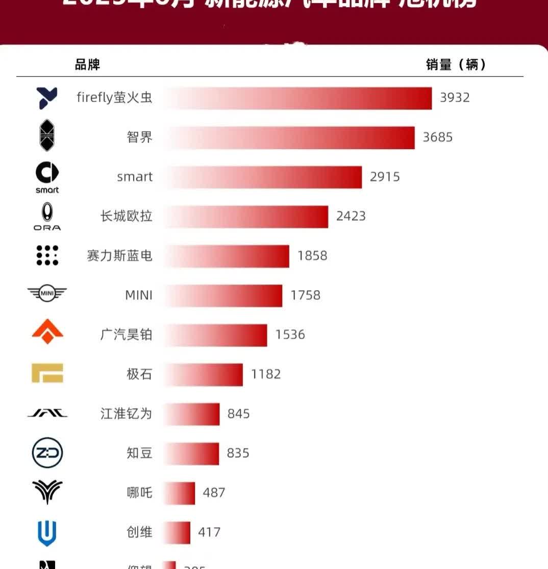 一个月卖不到 1000 台车的品牌还真多啊，真好奇哪些用户在选择这个品牌的汽车。