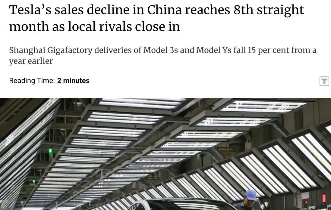 外媒：特斯拉中国对手步步紧逼，市场竞争加剧

特斯拉上海工厂已连续8个月交付
