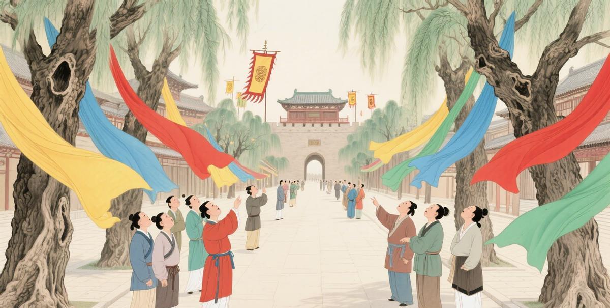 现代招待贵宾摆鲜花，古代皇帝更豪横：为迎突厥可汗，洛阳城的树全穿丝绸，百姓看得直