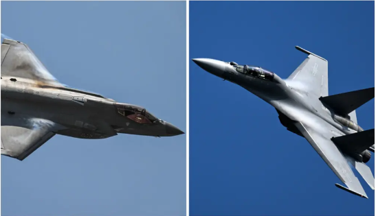 解放军歼 - 16 战机和美军 F - 35 战机近日传出，疑似在南海发生长达 