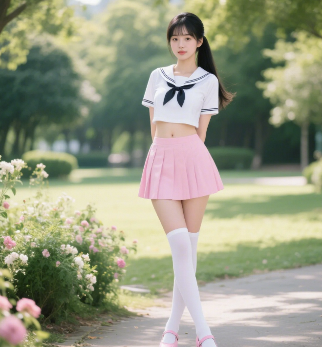  水手服妖精健身打卡 每个动作都撩人心弦