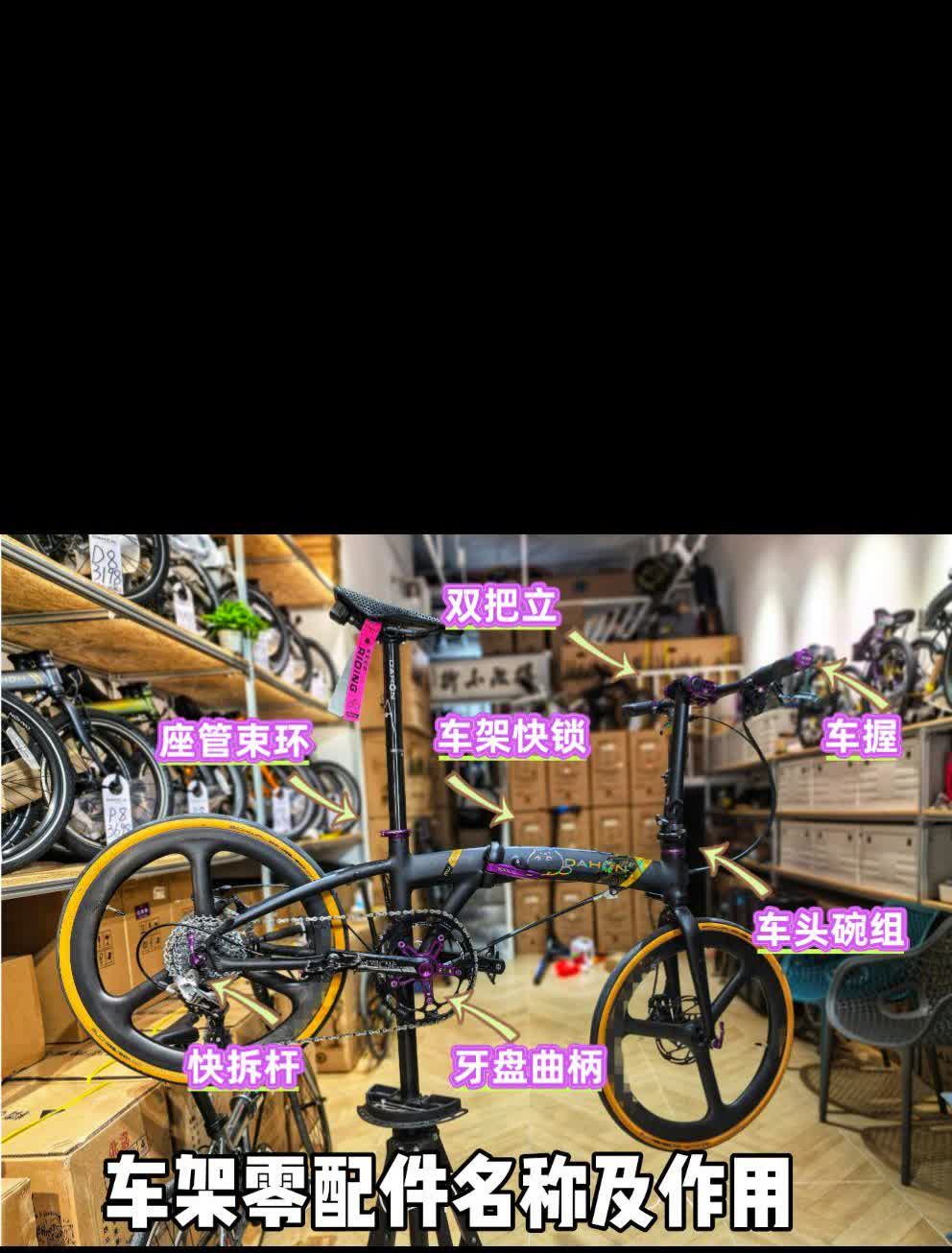 最全大行折叠车改装部位名称及功能分享：
1️⃣ 【车头碗组】紫色车头碗组
功