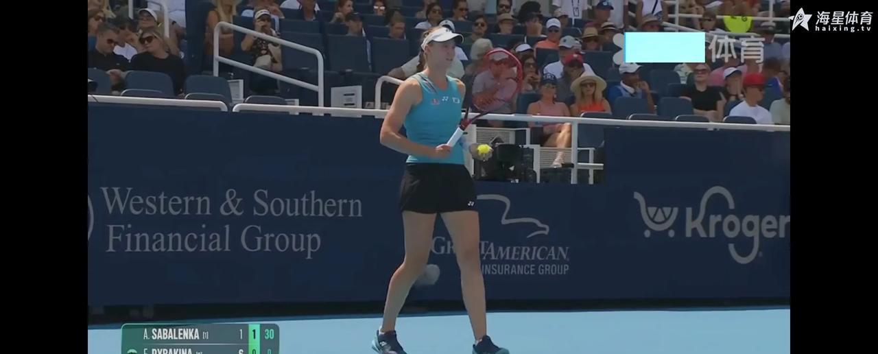 Wta1000辛辛那提站女单1/4决赛。萨巴伦卡与莱巴金娜比赛 正在进行。第一盘