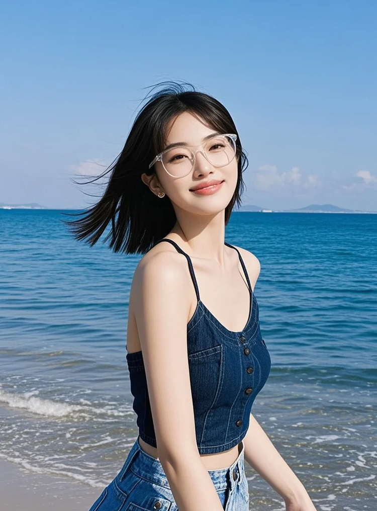 海畔摩登幻域，镜头捕捉美女的时尚光影魔法秀
