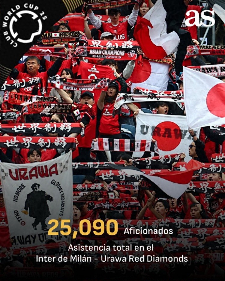 国米2-1逆转浦和红钻的比赛一共吸引25090名球迷现场观赛。
本场比赛国米在先
