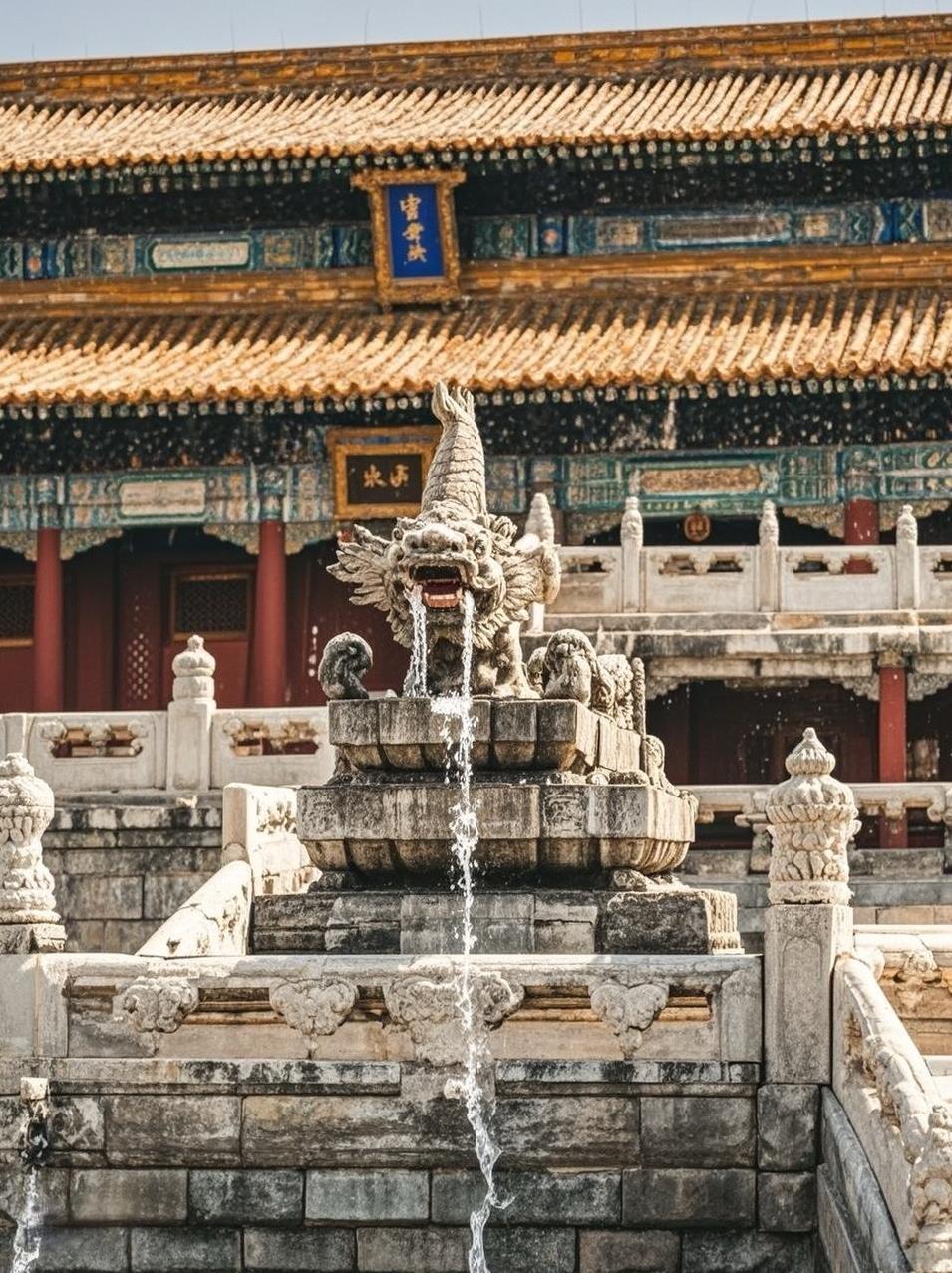 故宫暴雨奇观：600年排水暗藏千龙玄机
2025年暴雨袭京，故宫太和殿三层台基上
