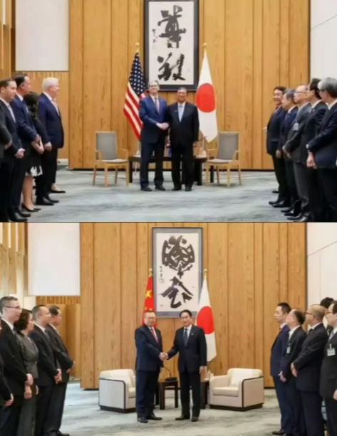 日本接待美国和中国，同一个地方，但是一个安排的是椅子，一个安排的是沙发，有什么说