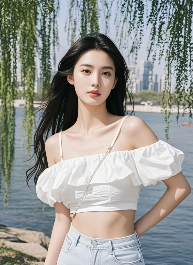 柳绿染衣，江光映面，她美得让季节停驻