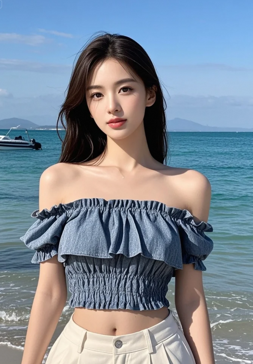 她是海岸线上的诗，是浪花写给世界的韵脚