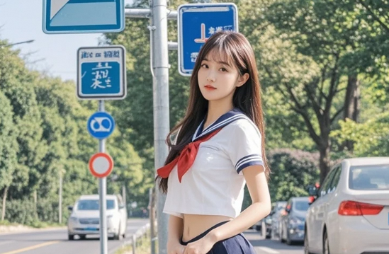 水手服与逆天长腿 这画面太养眼了