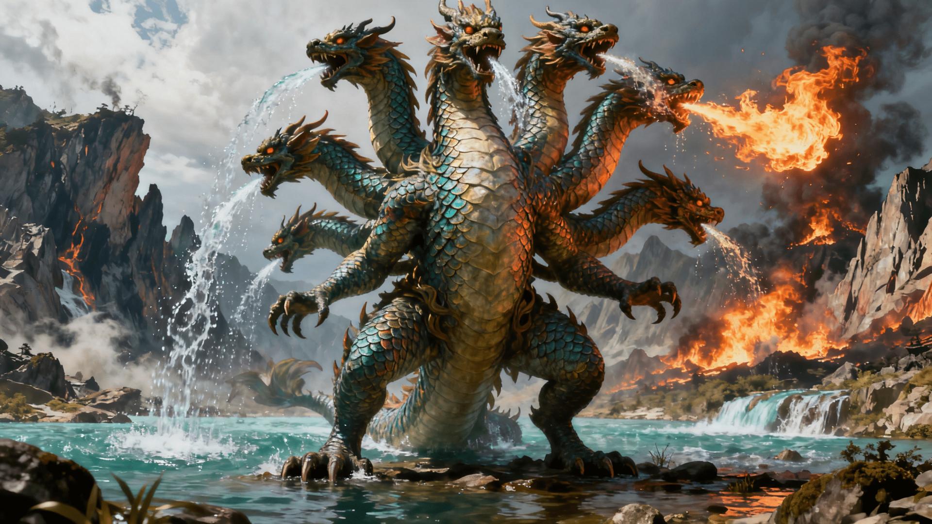 神话异兽之九婴：《山海经》九头灾神，藏着远古弱水环境的生存警示