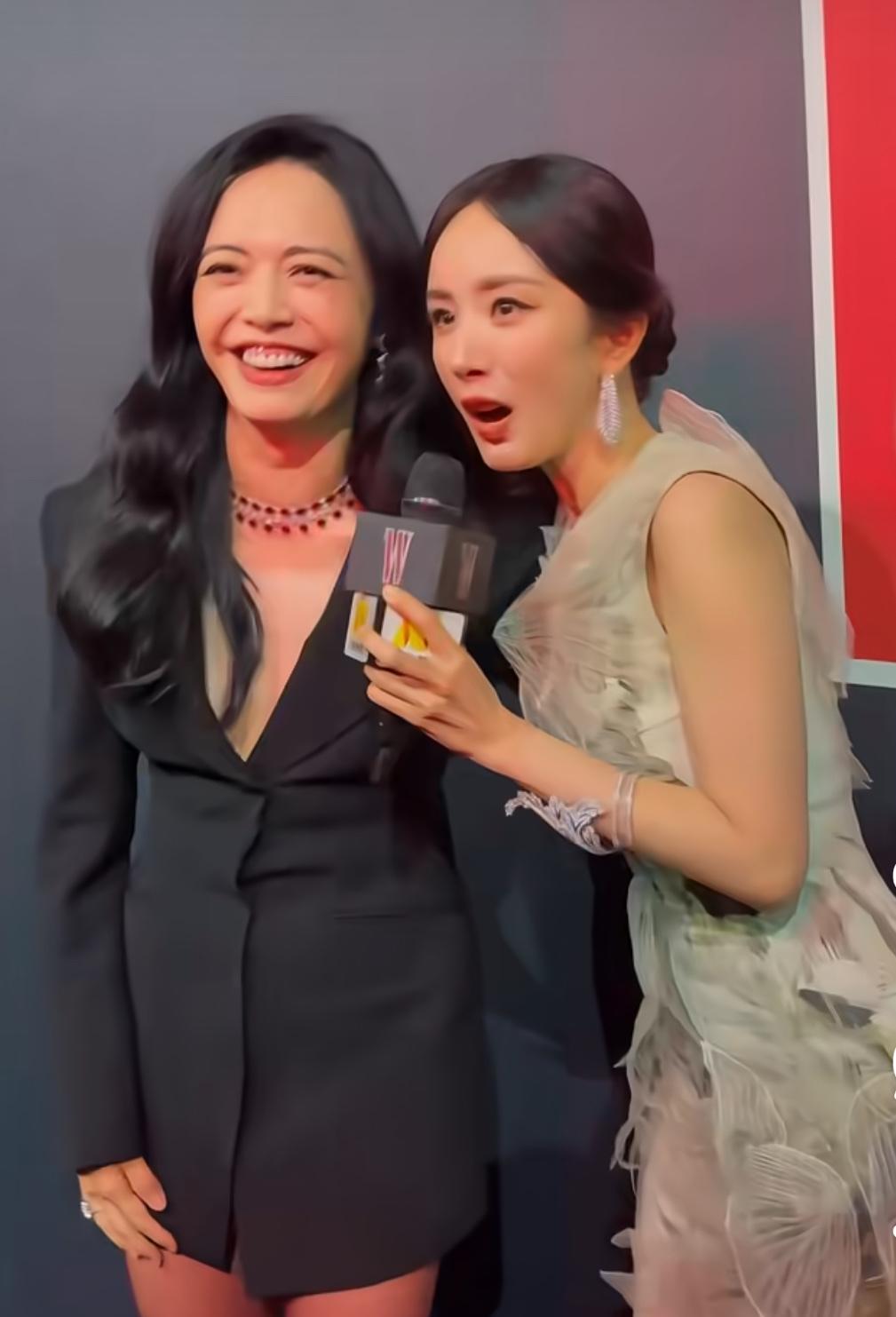 真是笑疯，杨幂和姚晨在W盛典红毯偶遇，
两人一见面聊的竟是他。
“受害者”们果然