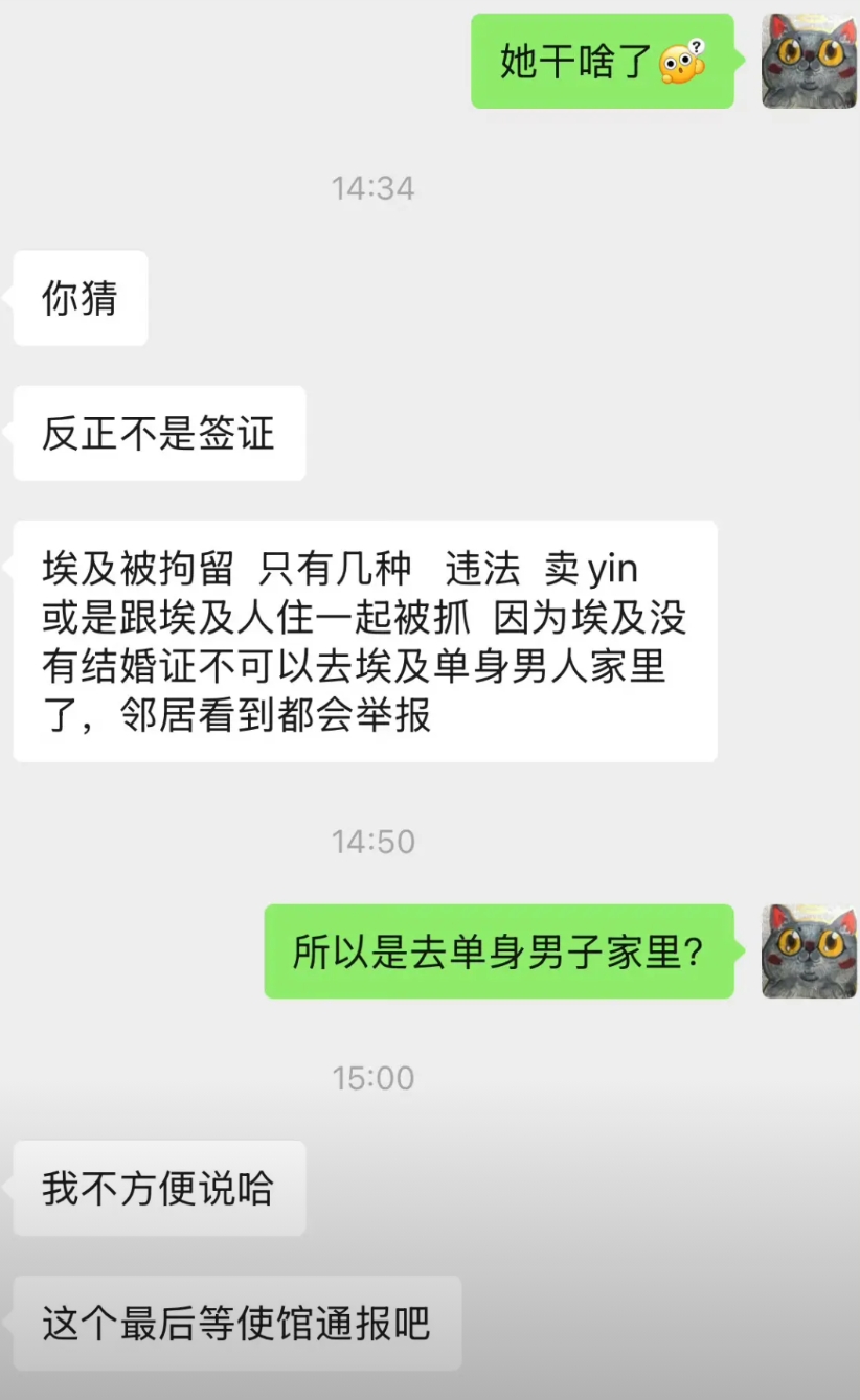 闹得沸沸扬扬的池广滢埃及失踪事件最新进展，人被埃及警方拘留，据当地华人介绍，最有